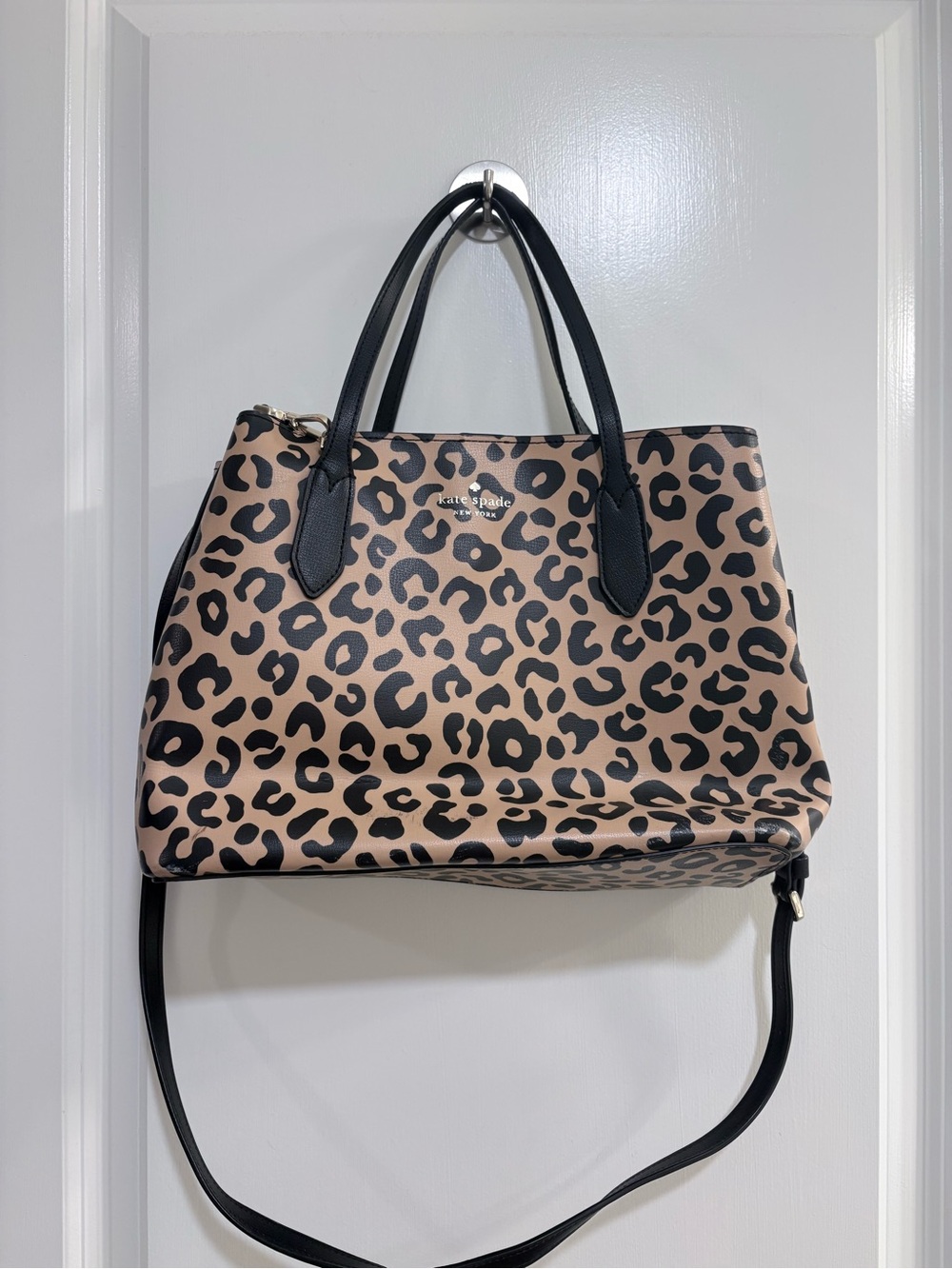 kate spade Leopard Print Tote in Beige and Black